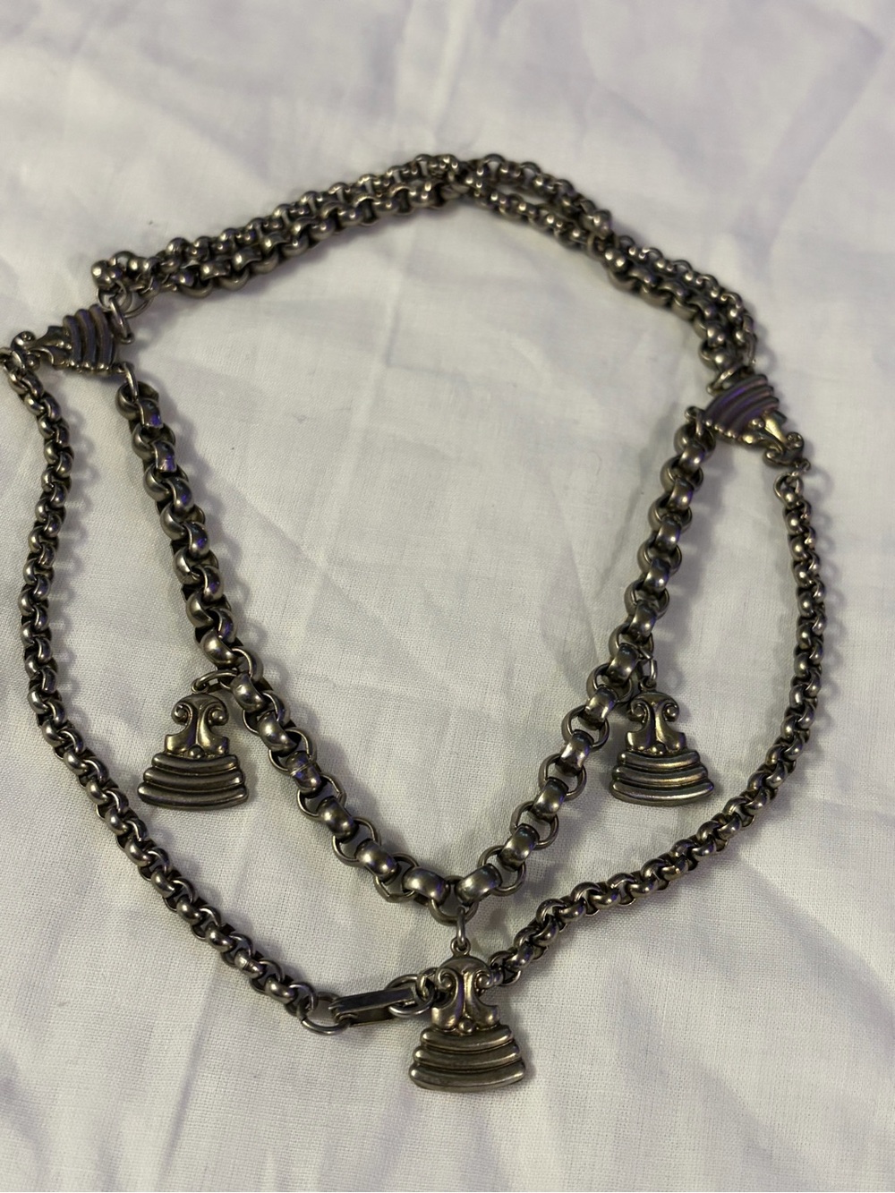 Chunky Silver Amphora Necklace